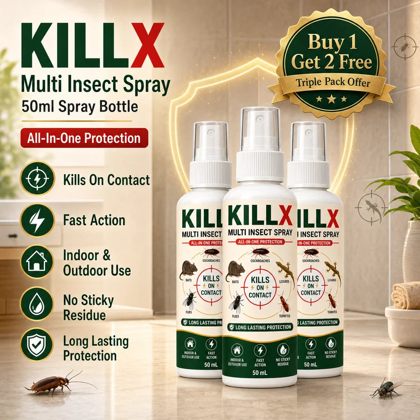 KILLX Multi-Insect Spray - Fast Action Formula | Buy 1 Get 2 Free