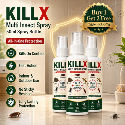 KILLX Multi-Insect Spray - Fast Action Formula | Buy 1 Get 2 Free