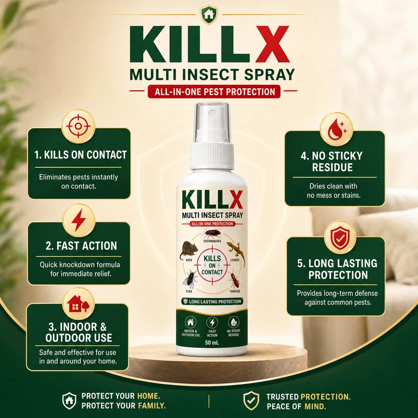 KILLX Multi-Insect Spray - Fast Action Formula | Buy 1 Get 2 Free